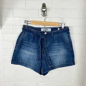 Indigo Rein Denim Belt Shorts Size 11 Waist 30